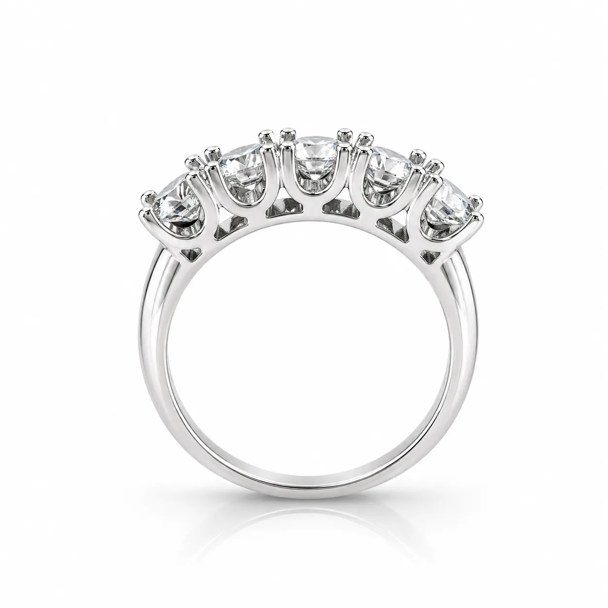 Oravelux Moissanite Beş Taş Yüzük
