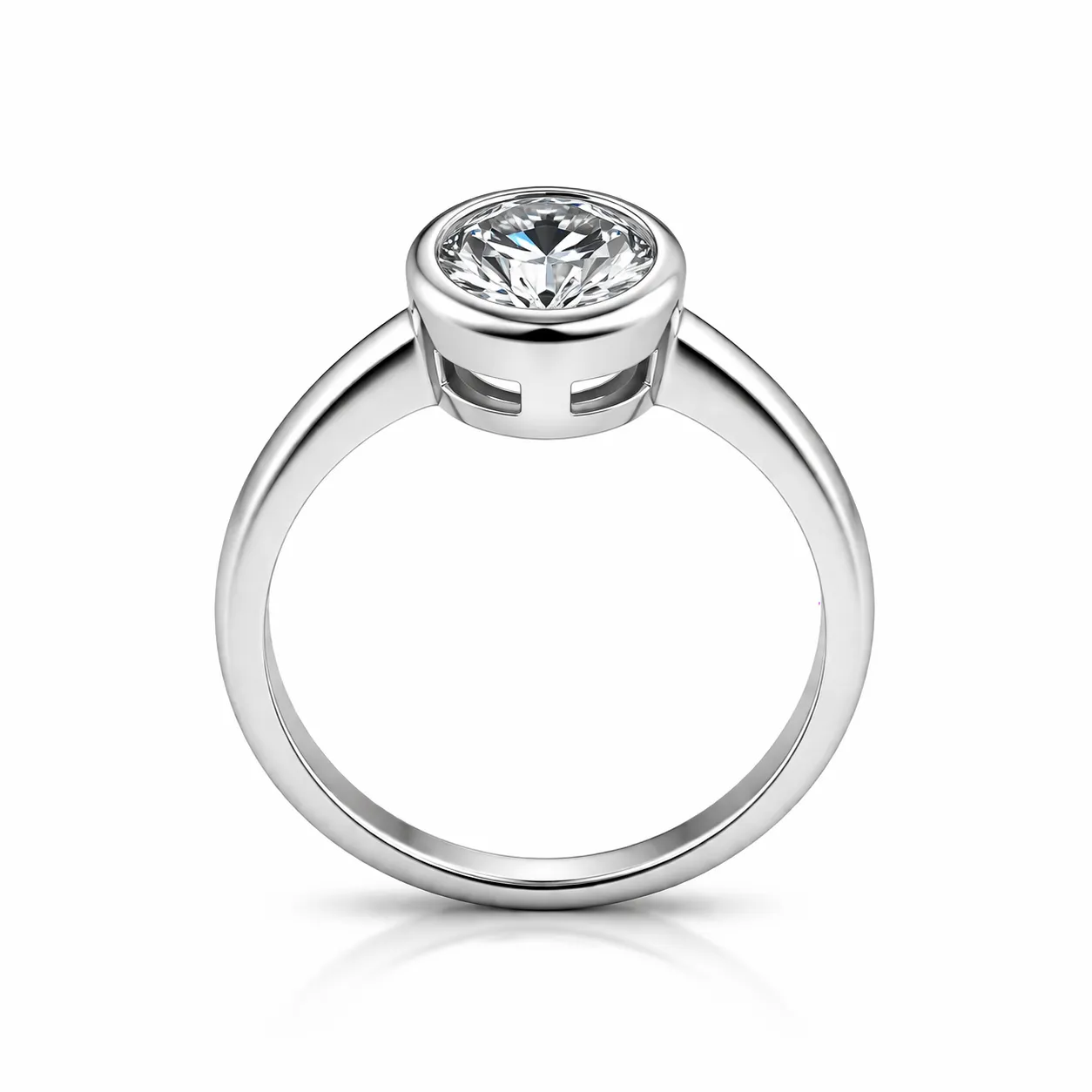 Oravelux Modern Bezel Moissanite Yüzük