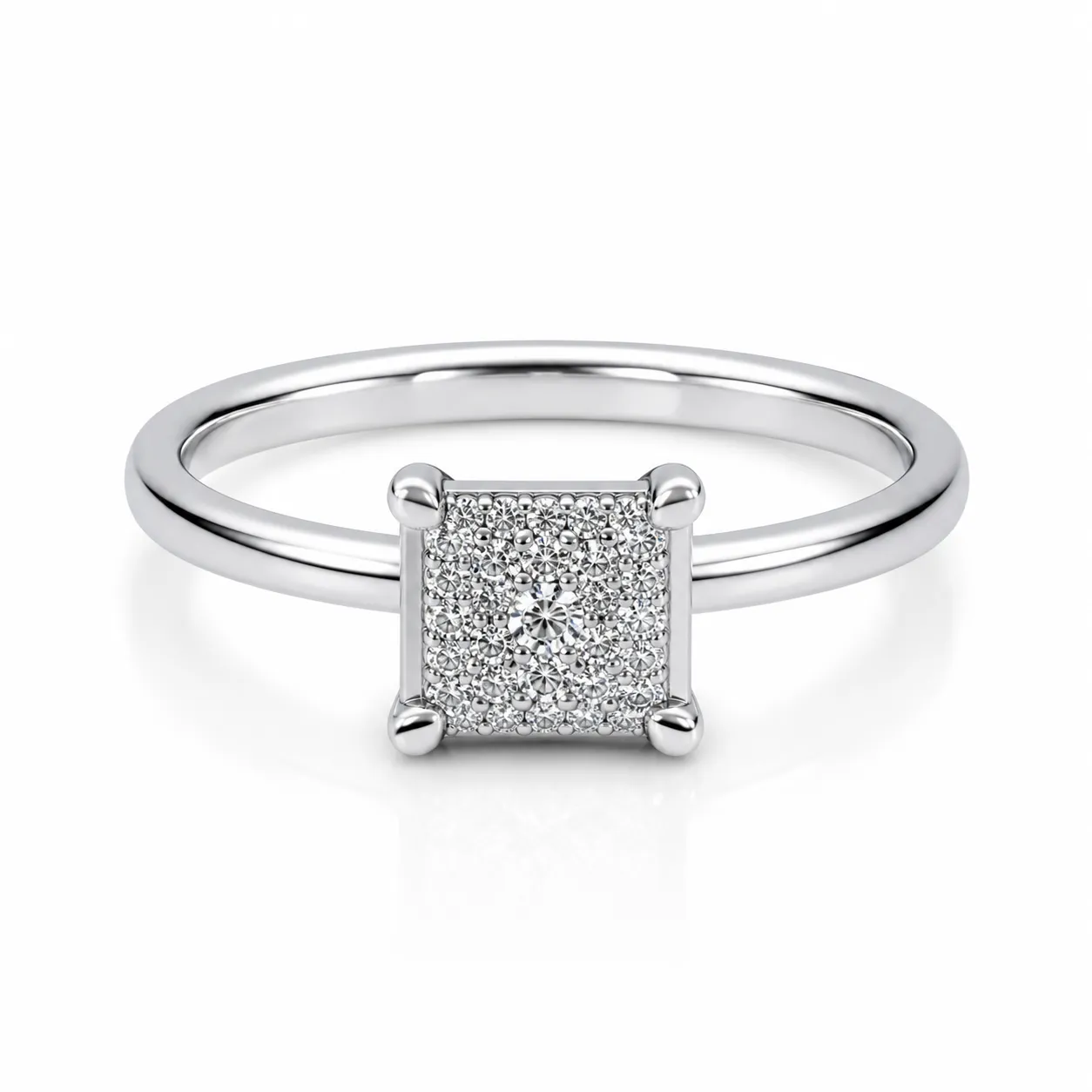 Oravelux Princess Cluster Moissanite Yüzük