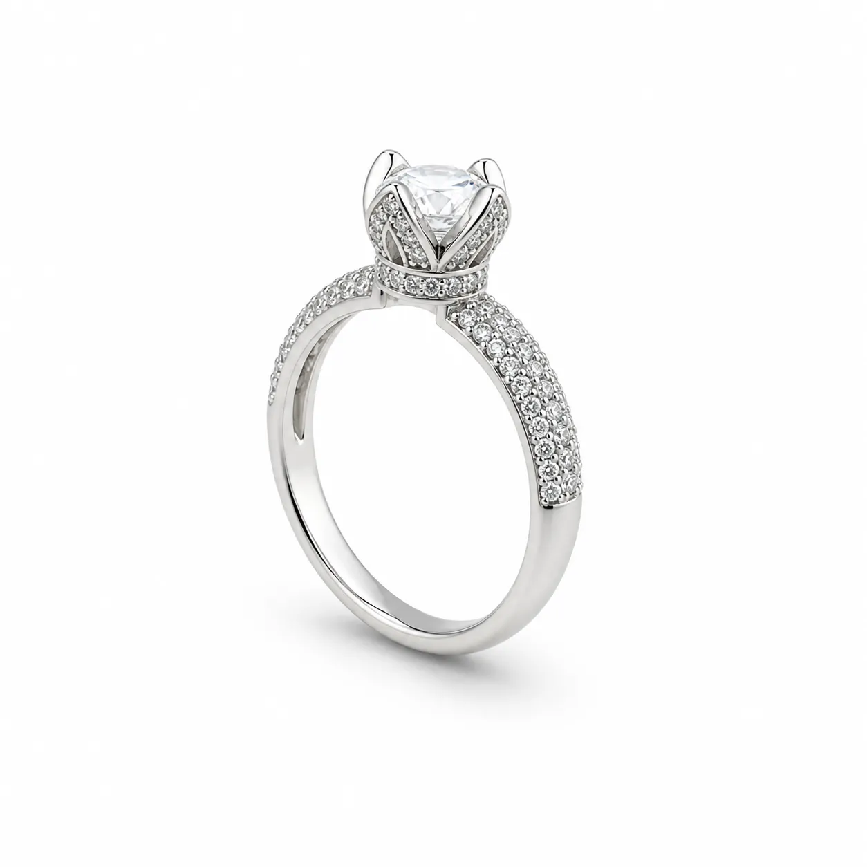 Oravelux Royal Crown Moissanite Tek Taş Yüzük